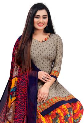 Grey printed crepe salwar 2