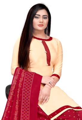 Cream printed crepe salwar 2