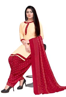 Cream printed crepe salwar 3