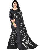 Black Colour Linen Bandhani Printed Saree