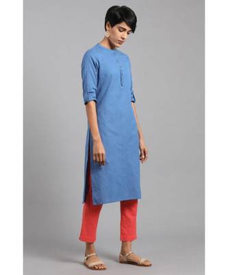 Multicolor plain cotton poly combo-kurtis 3