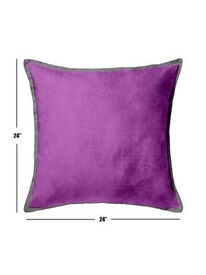 Set Of 2  Velvet Cushion Cover Ppl/Gry 2