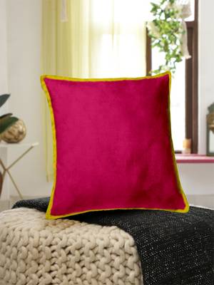 Single Velvet Cushion Cover Red/Trq 1