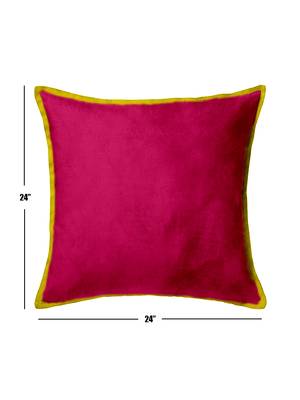 Single Velvet Cushion Cover Red/Trq 2