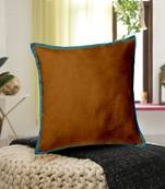 Set  Of 2 Velvet Cushion Cover Brn/Trq
