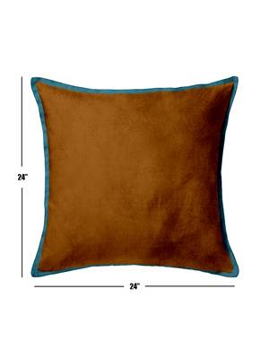 Set  Of 2 Velvet Cushion Cover Brn/Trq 2