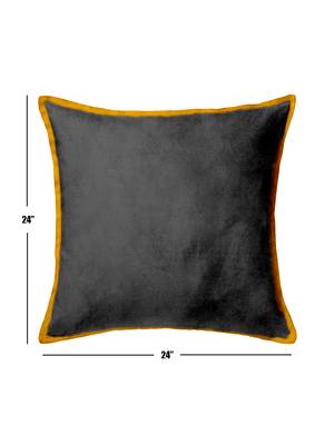 Single Velvet Cushion Cover Gry/Mtd 2
