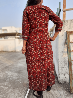 Maroon color Cotton Kurti 2
