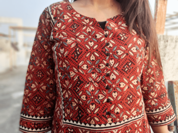 Maroon color Cotton Kurti 3