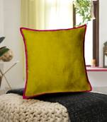 Set Of 2 Velvet Cushion Cover Grn/Pnk