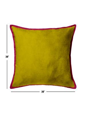 Set Of 2 Velvet Cushion Cover Grn/Pnk 2