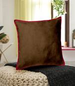 Single Velvet Cushion Cover  Brn/Pnk