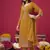 Yellow embroidered georgette salwar