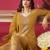 Yellow embroidered georgette salwar