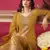 Yellow embroidered georgette salwar