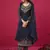 Navy blue embroidered georgette salwar