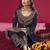 Navy blue embroidered georgette salwar