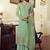 Green embroidered satin salwar