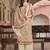 Beige digital print art silk salwar