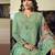 Green embroidered satin salwar
