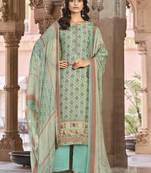Teal digital print art silk salwar
