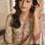 Beige digital print art silk salwar