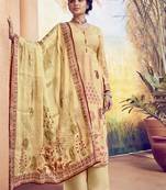 Yellow embroidered art silk salwar