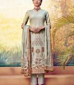 Grey embroidered art silk salwar