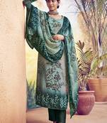 Green embroidered art silk salwar