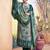 Green embroidered art silk salwar