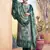 Green embroidered art silk salwar