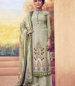 Olive embroidered art silk salwar