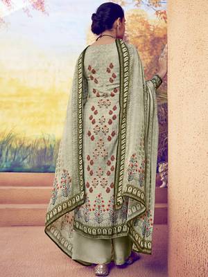 Olive embroidered art silk salwar 2
