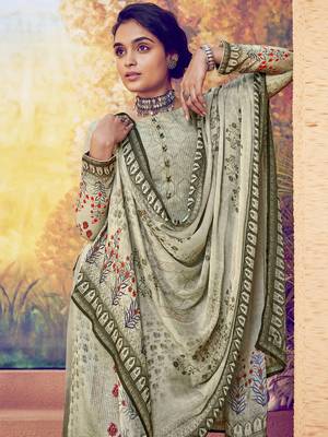 Olive embroidered art silk salwar 3