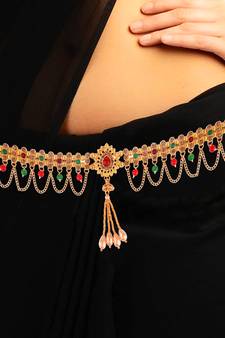 Multicolor agate waist-belt