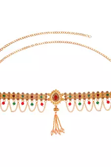 Multicolor agate waist-belt