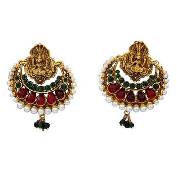 Red gold plated antique gold Copper   Pair of Earrings 1