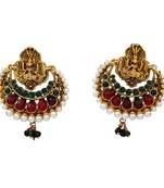 Red gold plated antique gold Copper   Pair of Earrings