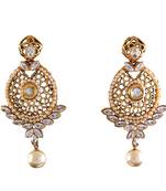 White gold plated antique gold Copper   Pair of Earrings