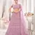 Lavender embroidered net semi stitched lehenga