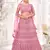 Pink embroidered net semi stitched lehenga
