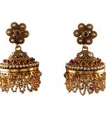 Red gold plated antique gold Copper   Pair of Earrings