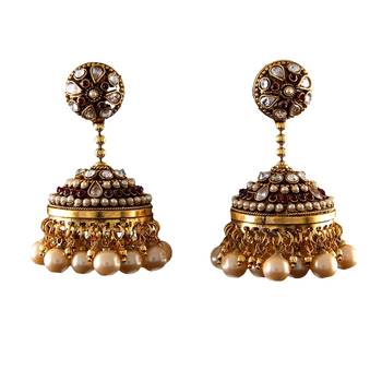 Multicolor gold plated antique gold Copper   Pair of Earrings 1