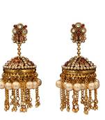 Red gold plated antique gold Copper   Pair of Earrings