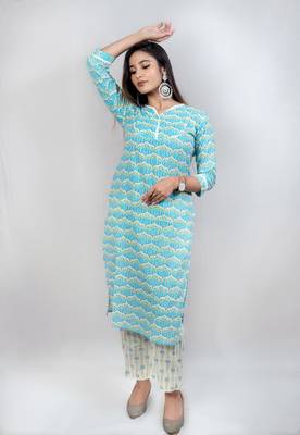 Green printed cotton kurtas-and-kurtis 1