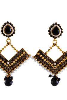 Black gold plated antique gold Copper   Pair of Earrings