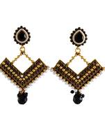 Black gold plated antique gold Copper   Pair of Earrings