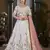 White Thread embroidered cotton semi stitched Bridal lehenga