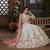 White Thread embroidered cotton semi stitched Bridal lehenga
