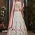 White Thread embroidered cotton semi stitched Bridal lehenga